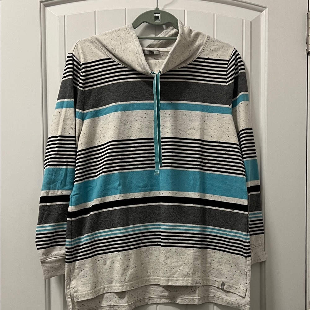 Talbots Funnel Neck Striped Top